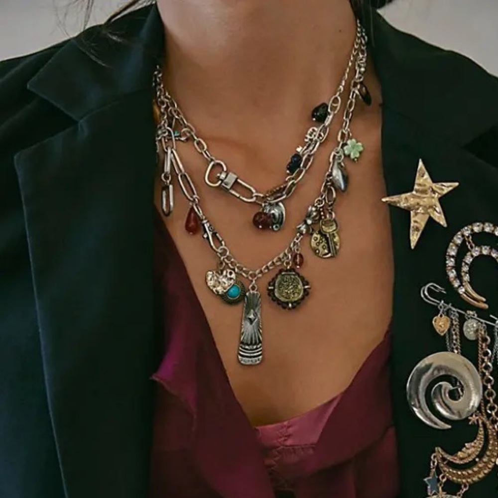 Free People Maxamillion Charm Necklace NWT - Picture 2 of 7